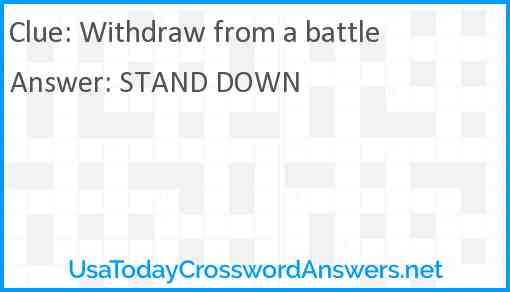 Withdraw from a battle Answer