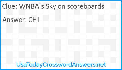 WNBA's Sky on scoreboards Answer