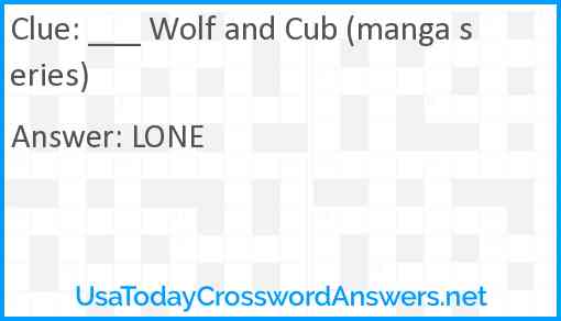 ___ Wolf and Cub (manga series) Answer