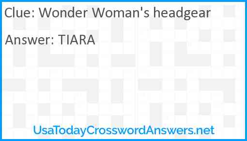 Wonder Woman's headgear Answer
