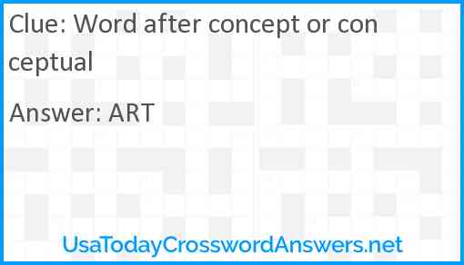 Word after concept or conceptual Answer