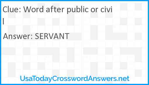 Word after public or civil Answer