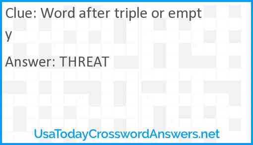 Word after triple or empty Answer