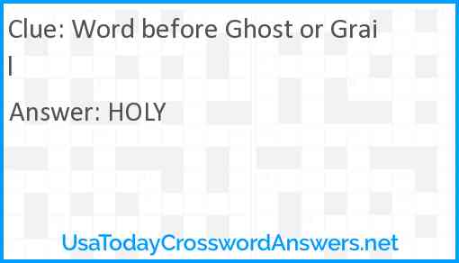 Word before Ghost or Grail Answer
