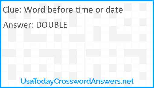 Word before time or date Answer
