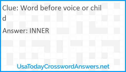 Word before voice or child Answer