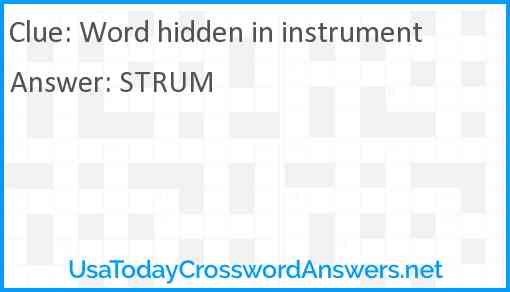 Word hidden in instrument Answer