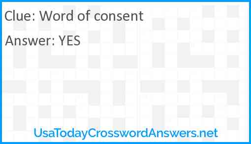 Word of consent Answer