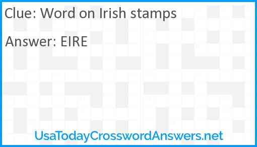 Word on Irish stamps Answer