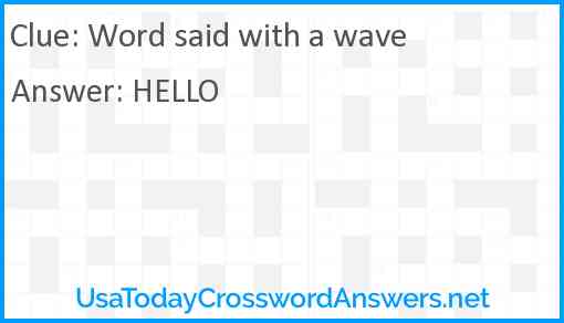 Word said with a wave Answer
