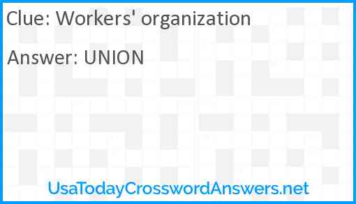 Workers' organization Answer