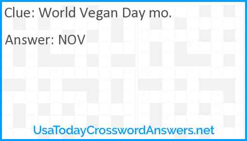 World Vegan Day mo. Answer