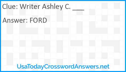 Writer Ashley C. ___ Answer