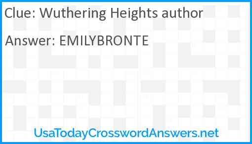 Wuthering Heights author Answer