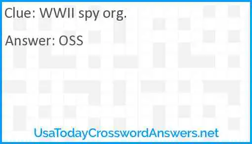 WWII spy org. Answer