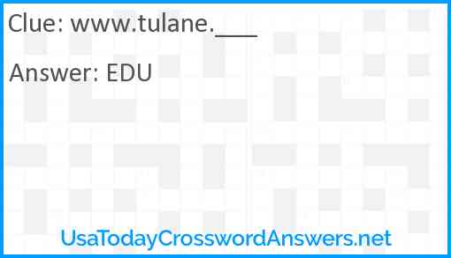 www.tulane.___ Answer