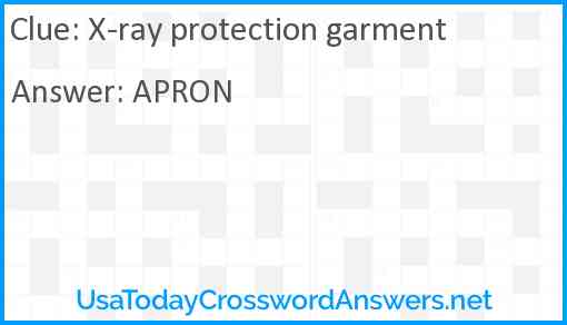 X-ray protection garment Answer