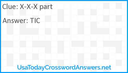 X-X-X part Answer