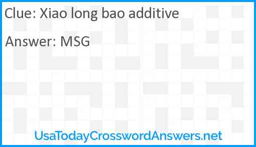 Xiao long bao additive Answer