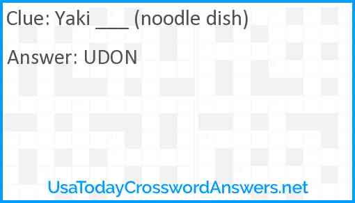 Yaki ___ (noodle dish) Answer