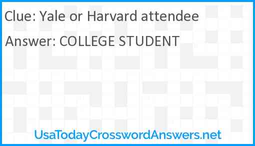 Yale or Harvard attendee Answer