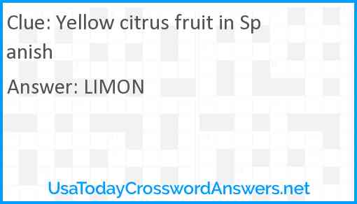 Yellow citrus fruit in Spanish Answer