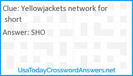 Yellowjackets network for short Answer