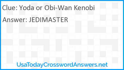 Yoda or Obi-Wan Kenobi Answer
