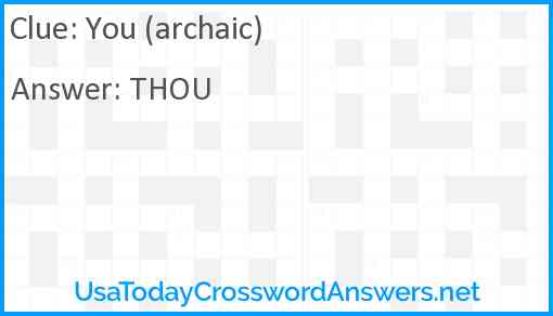 You (archaic) Answer