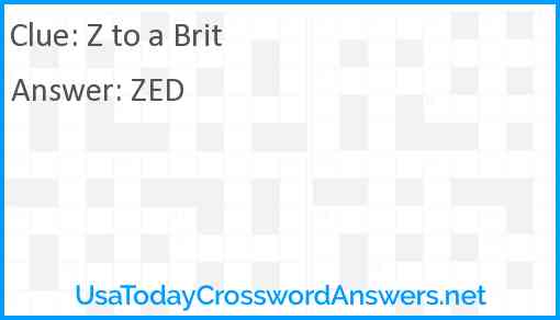 Z to a Brit Answer