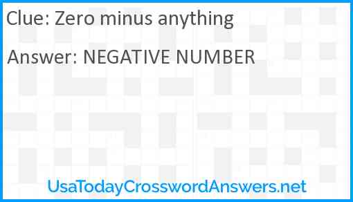 Zero minus anything Answer