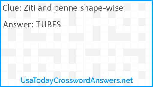 Ziti and penne shape-wise Answer